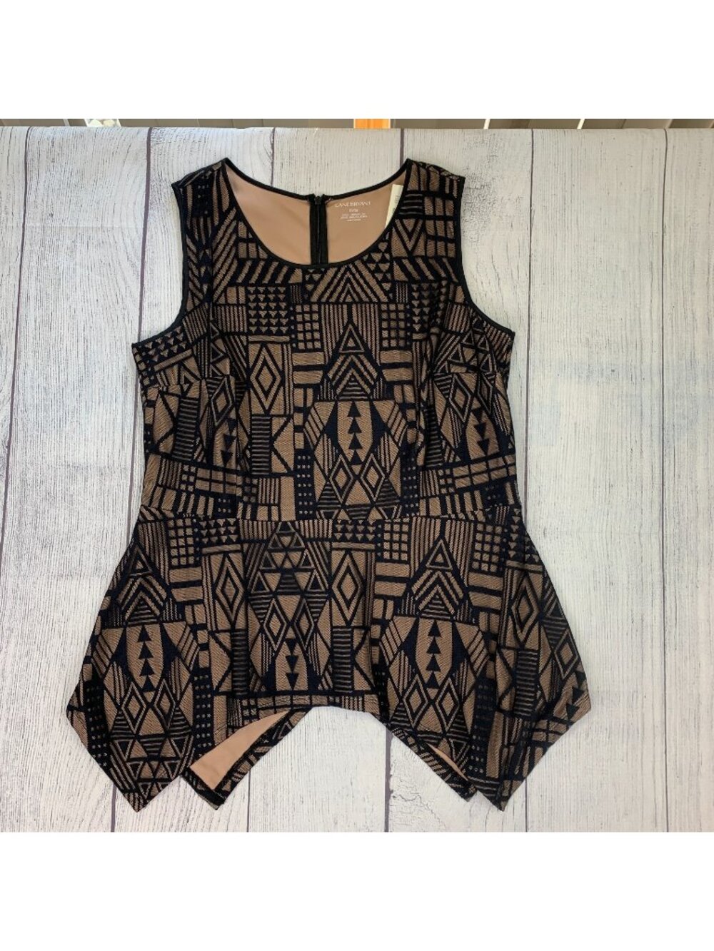Lane Bryant sz 14/16 1X Plus Sleeveless Tank Top Black Mesh Overlay New NWT